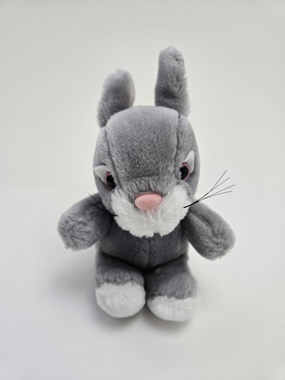 Vintage Gray Bunny Cottontail! Vintage Collectible Bunny Plush (5 inch)